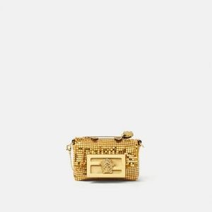 Gold Medusa Fendace Nano Baguette Micro Bag Charm Fendi x Versace